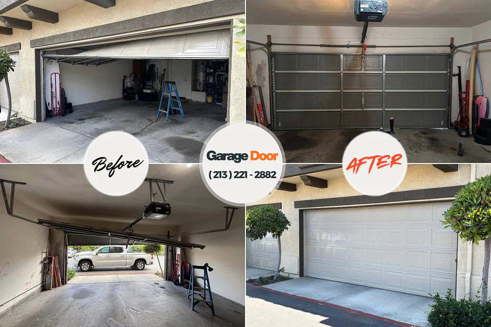 Before and after: garage door repair Hickman, KY